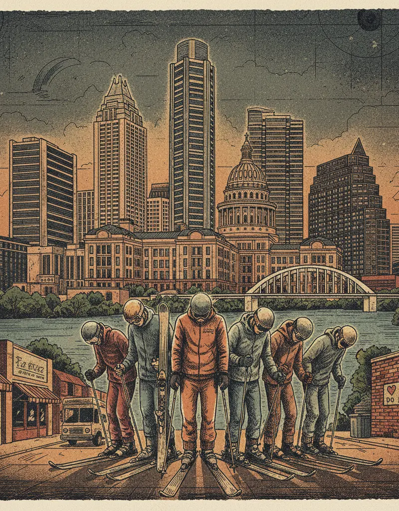 Editorial illustration: THE U.S. FREESTYLE SKI TEAM DIDN'T WIN, WHICH IS A METAPHOR FOR EVERYTHING