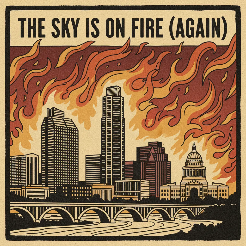 Editorial illustration: THE SKY IS ON FIRE (AGAIN)