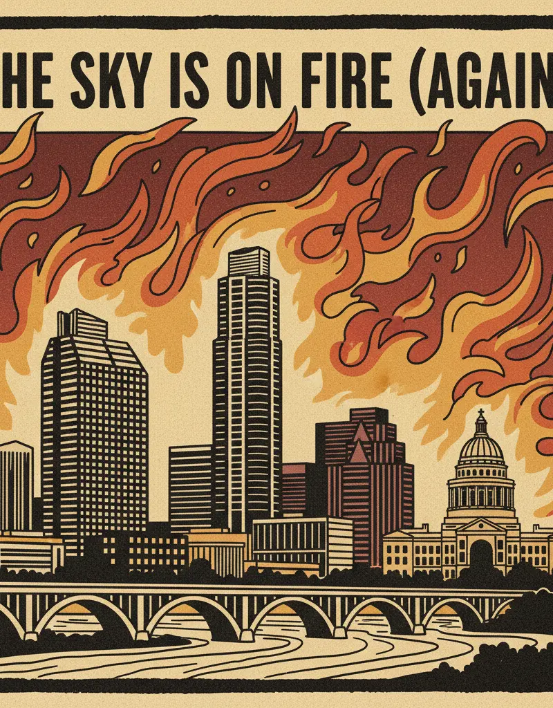 Editorial illustration: THE SKY IS ON FIRE (AGAIN)