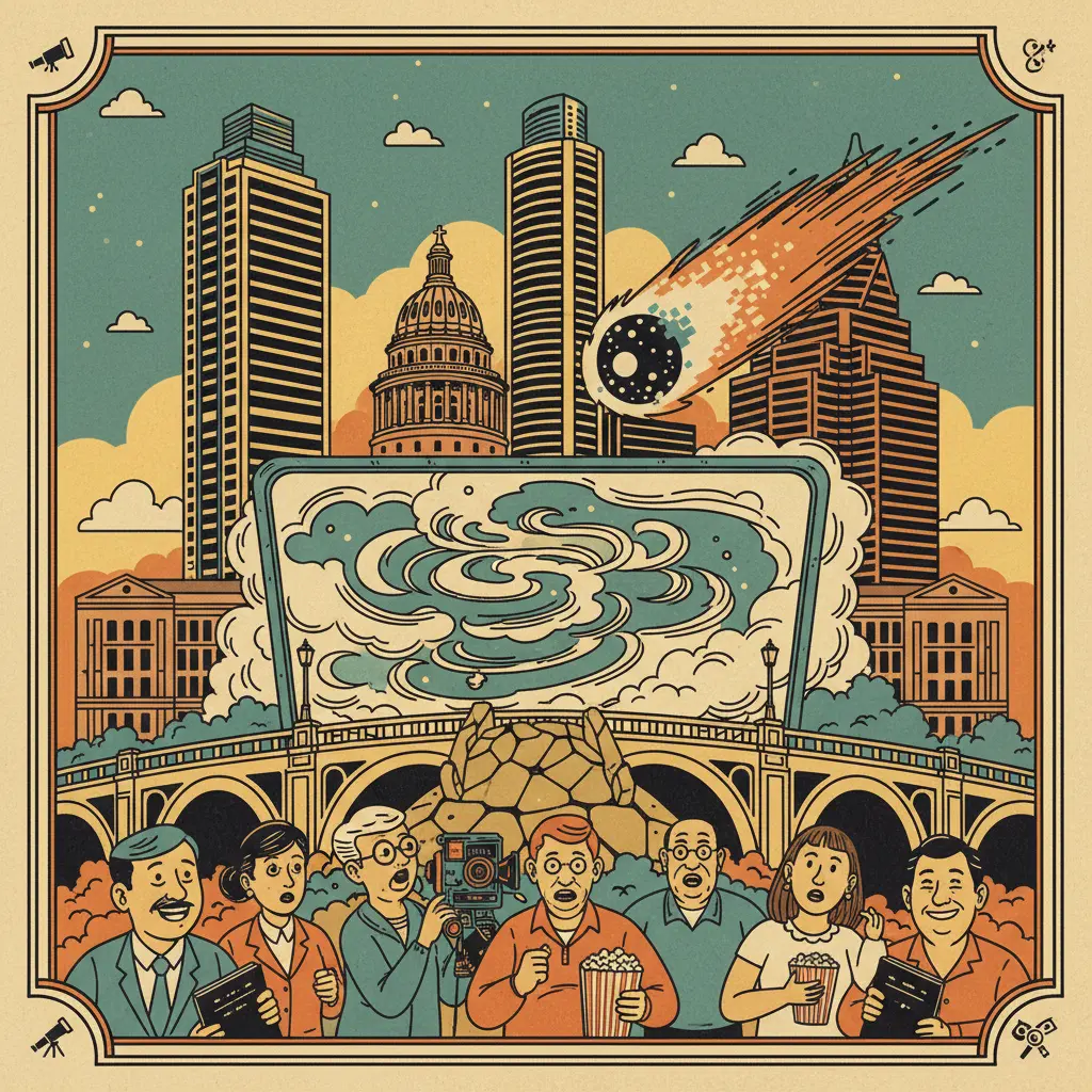 Editorial illustration: THE END IS NIGH, BUT AT LEAST WE KNOW WHERE TO WATCH IT