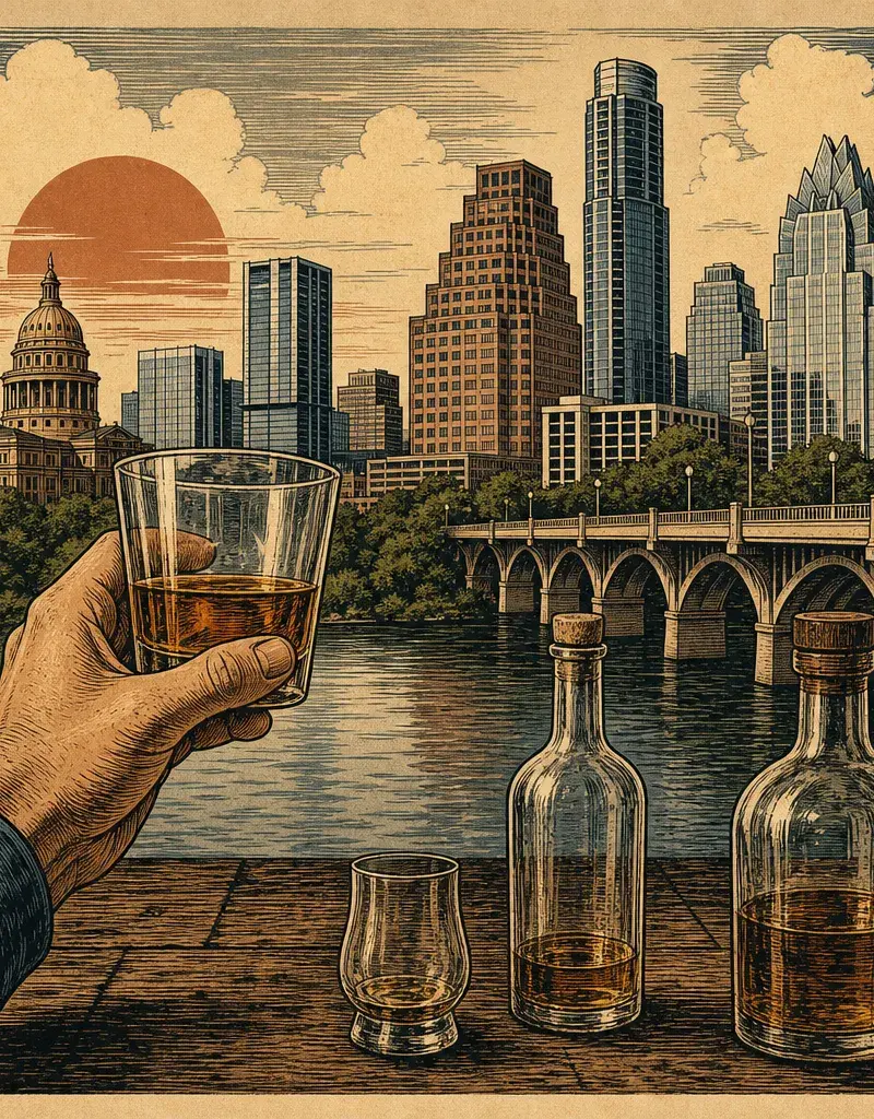 Editorial illustration: LAST CALL FOR LOCAL SIPS — C.L. BUTAUD TO CLOSE ST. ELMO TASTING ROOM JULY 26 AT 415 E. ST. ELMMO RD.