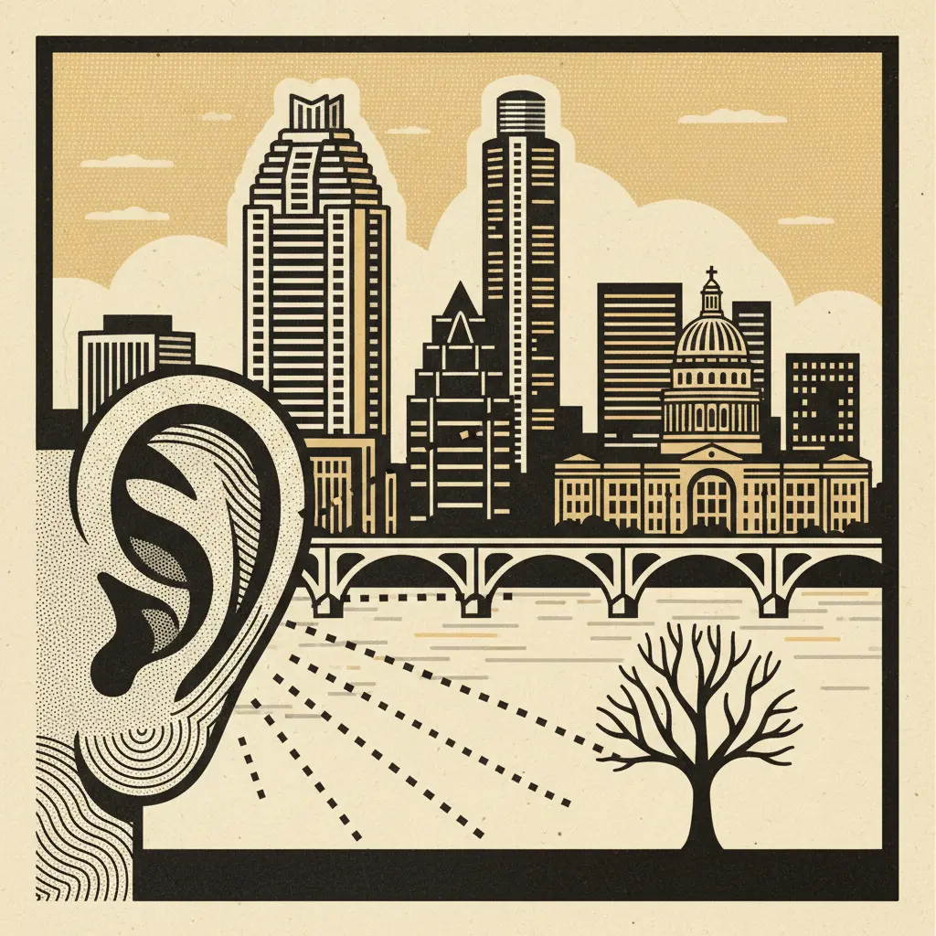 Editorial illustration: THE ECHOES OF SILENCE