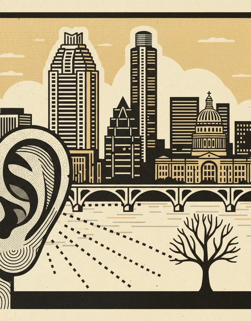 Editorial illustration: THE ECHOES OF SILENCE