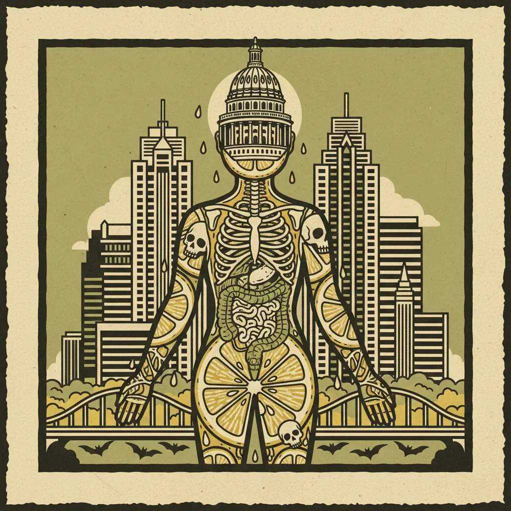 Editorial illustration: THE HUMAN BODY IS A LEMON