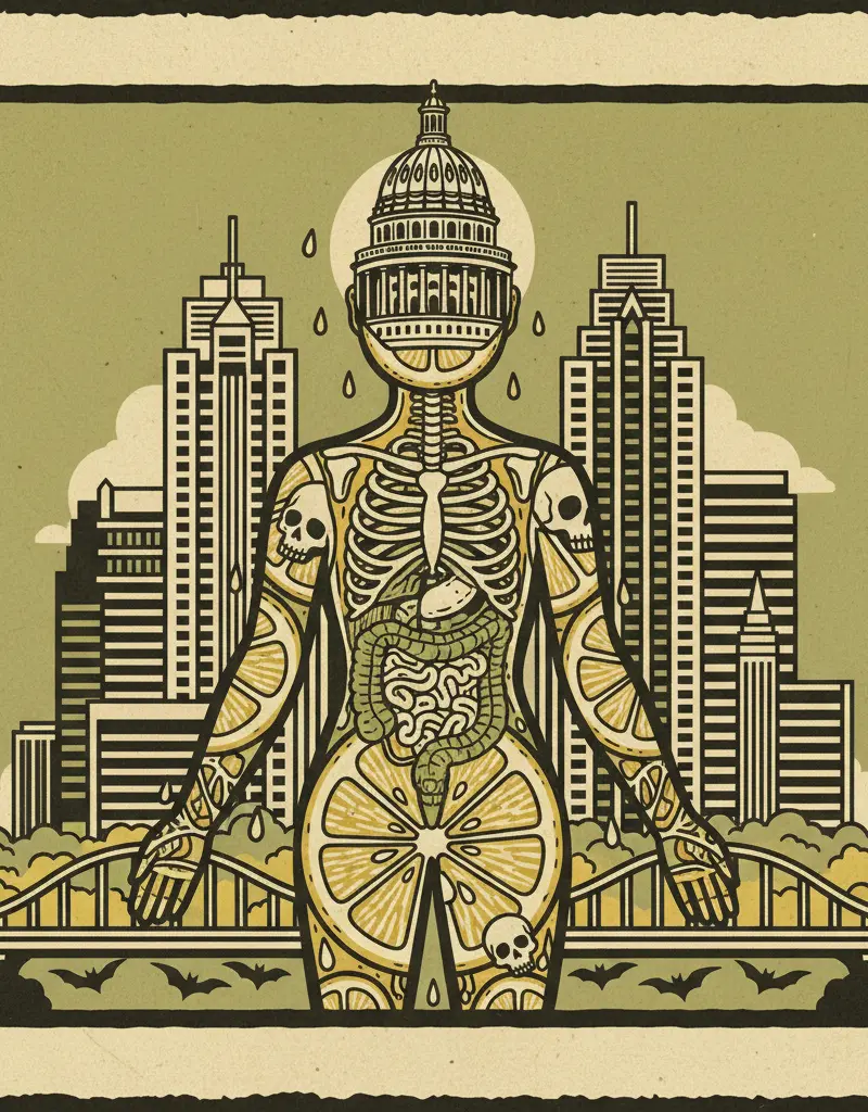 Editorial illustration: THE HUMAN BODY IS A LEMON