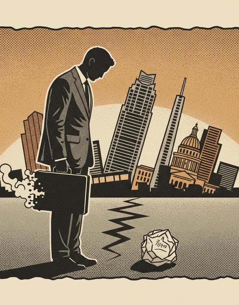 Editorial illustration: SOMEBODY'S GETTING FIRED TONIGHT