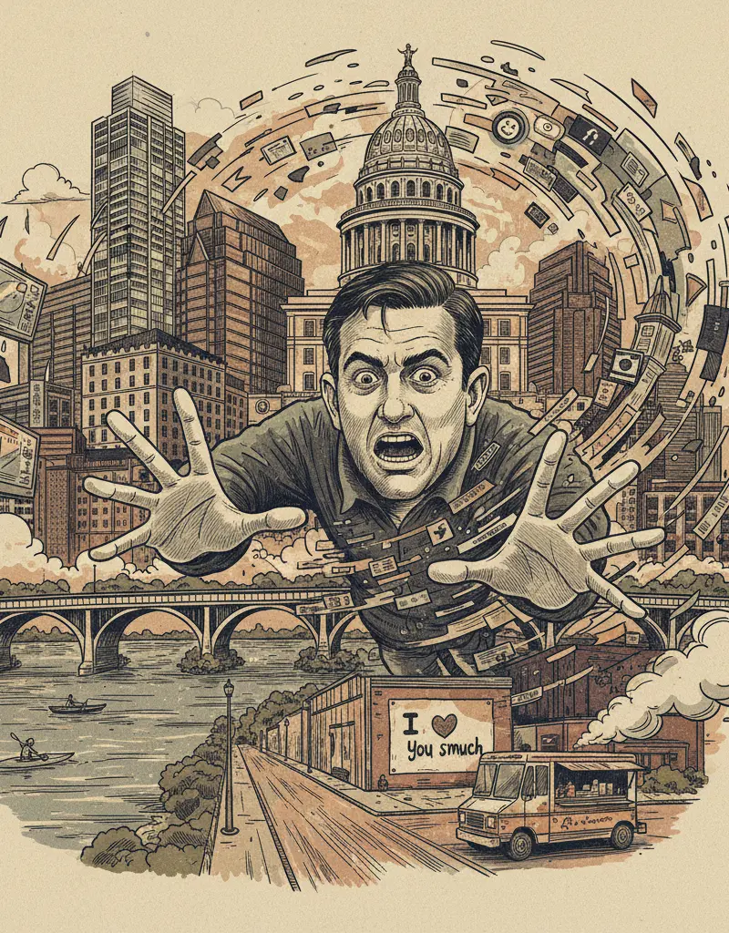 Editorial illustration: SARK ADMITS HE'S BEEN PLAYING 'CATCH-UP' WITH THE ATTENTION SPANS OF GEN Z