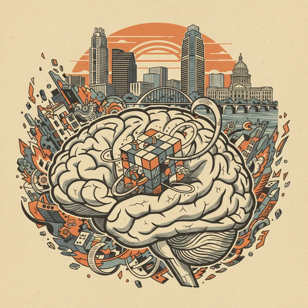 Editorial illustration: BRAIN TEASER IN A WORLD OF CONSTANT CRISIS