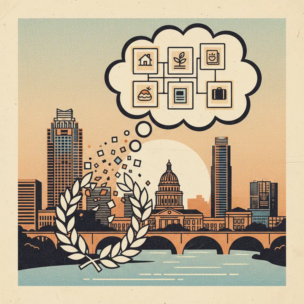 Editorial illustration: GLORY IS FLEETING, BUT PINTEREST BOARDS ARE FOREVER