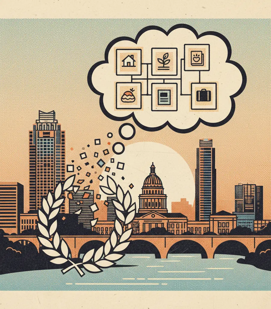 Editorial illustration: GLORY IS FLEETING, BUT PINTEREST BOARDS ARE FOREVER
