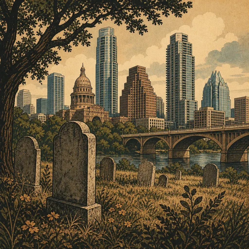 Editorial illustration: AUSTIN'S OLDEST KNOWN BLACK CEMETERY GETS CITY LANDMARK DESIGNATION