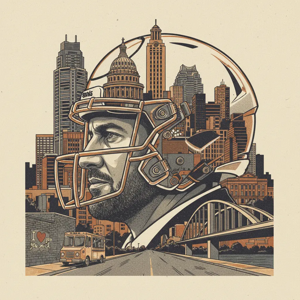 Editorial illustration: SARKISIAN CONFIRMS: COLLEGE FOOTBALL IS NOW MERELY PROFESSIONAL FOOTBALL WITH EXTRA STEPS