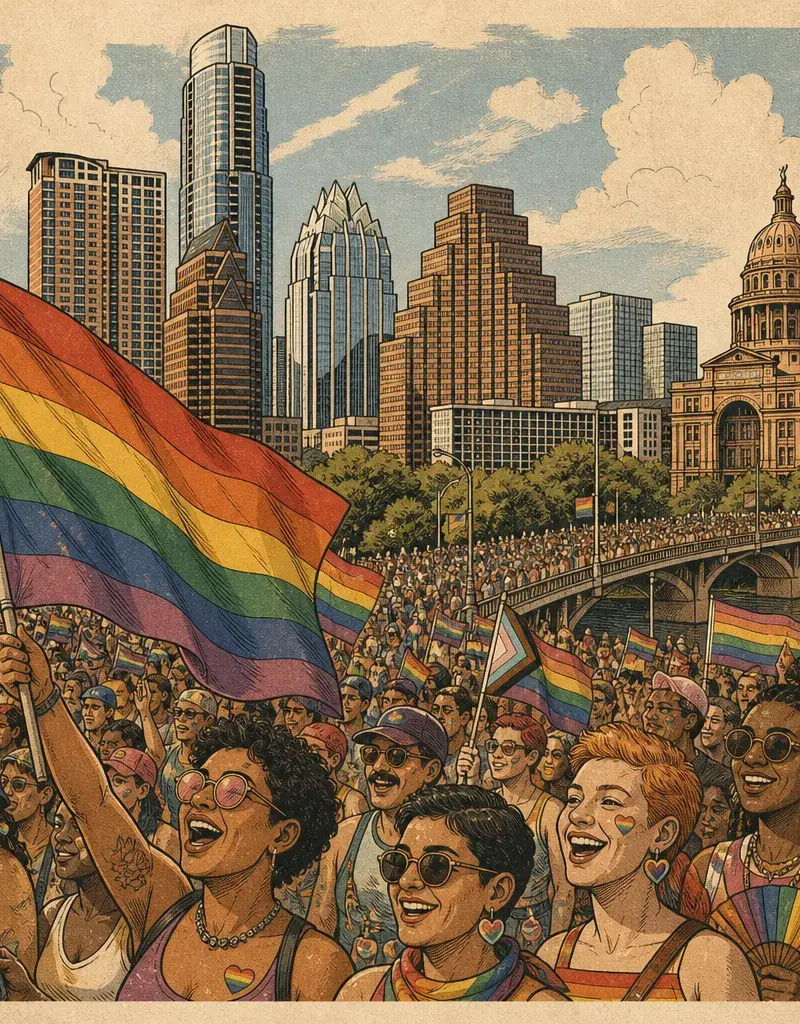 JOY IS A CROWDED STREET FOR NOW · THOUSANDS PACK DOWNTOWN AUSTIN FOR AUSTIN PRIDE FESTIVAL PARADE SATURDAY