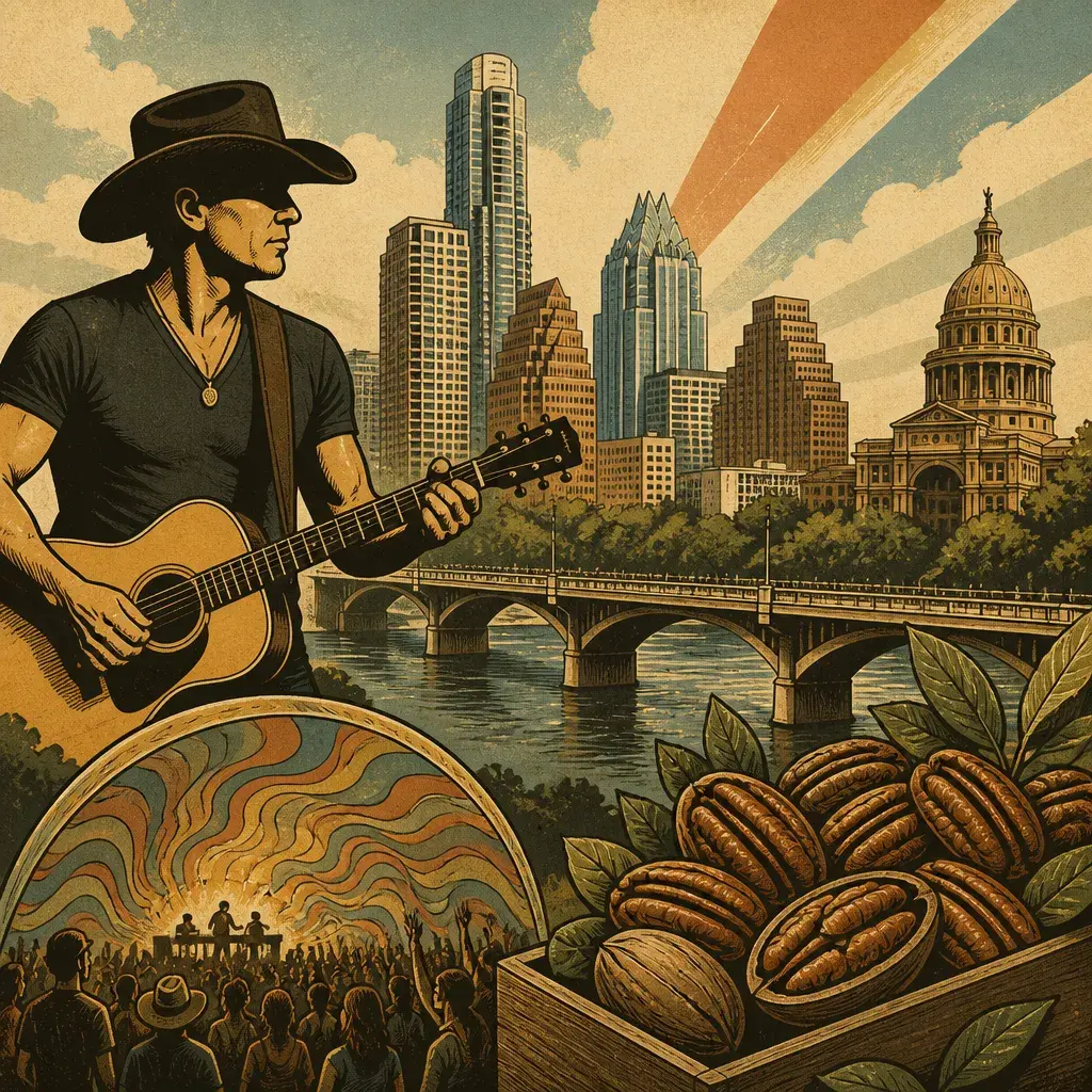 Editorial illustration: THIS WEEKEND IN AUSTIN: TIM MCGRAW, LEVITATION, PECAN STREET FESTIVAL
