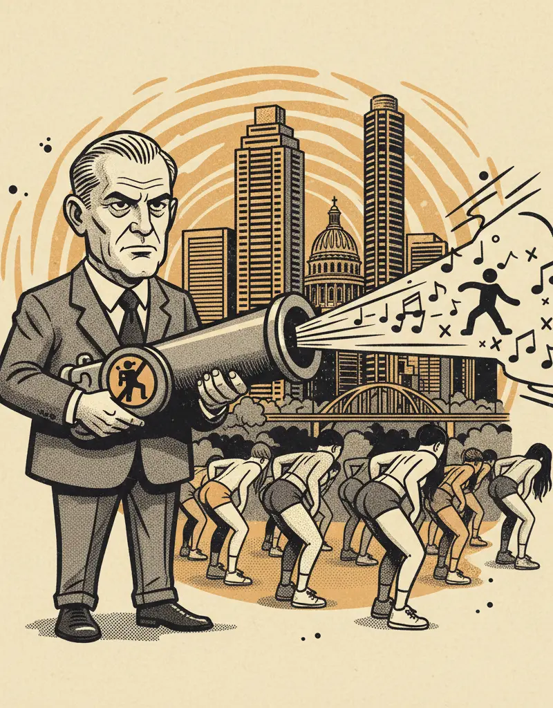 Editorial illustration: CONGRESSMAN DECLARES WAR ON TWERKING