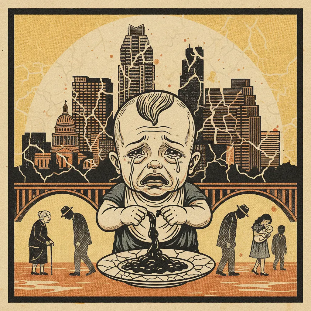 Editorial illustration: BABY FOOD RECALL: A GENERATIONAL CURSE