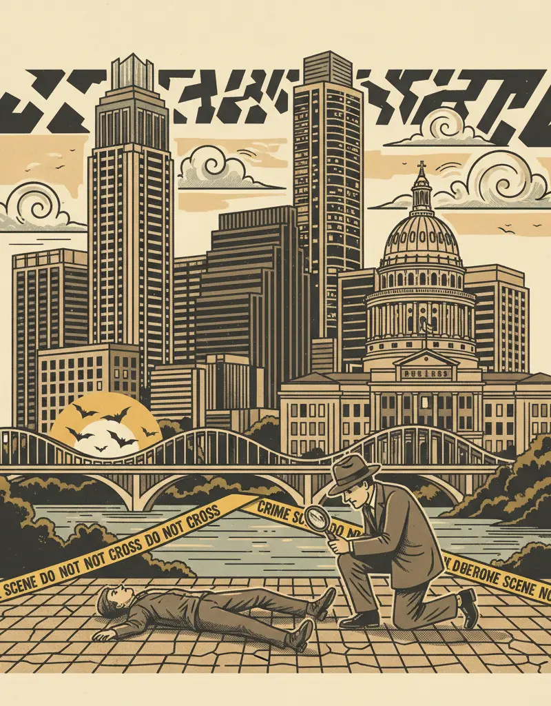 Editorial illustration: ANOTHER SATURDAY, ANOTHER CRIME SCENE