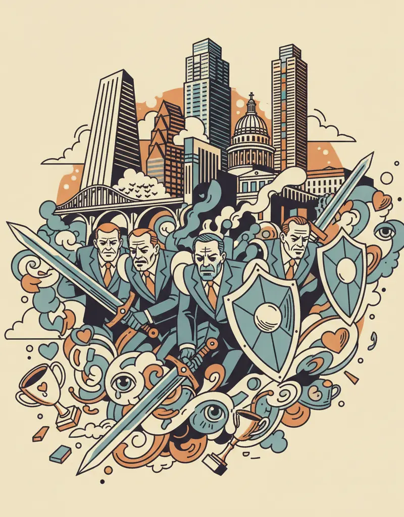 Editorial illustration: OLYMPIC COMMITTEE DECLARES WAR ON SENTIMENT