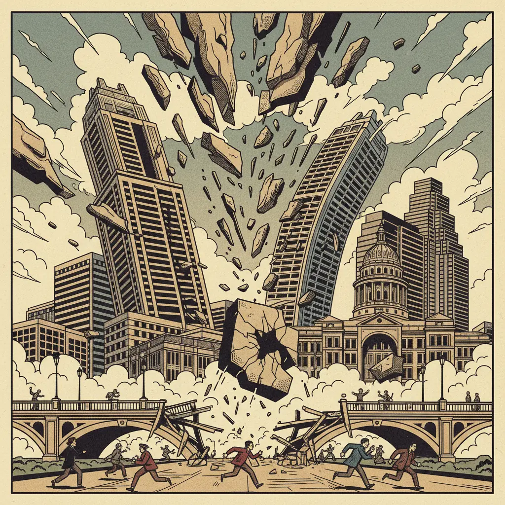Editorial illustration: THE SKY IS FALLING. LITERALLY.