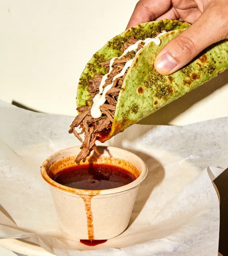 Editorial illustration: SOMOS TACOS ARABI OPENS AT THE YARD ON ST. ELMO