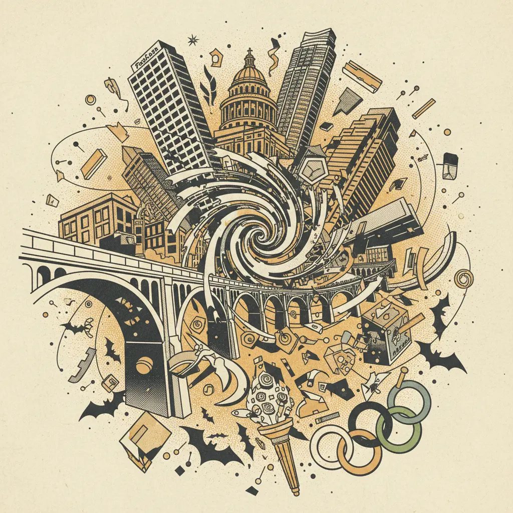 Editorial illustration: CHAOS THEORY CONFIRMED: OLYMPIC EDITION