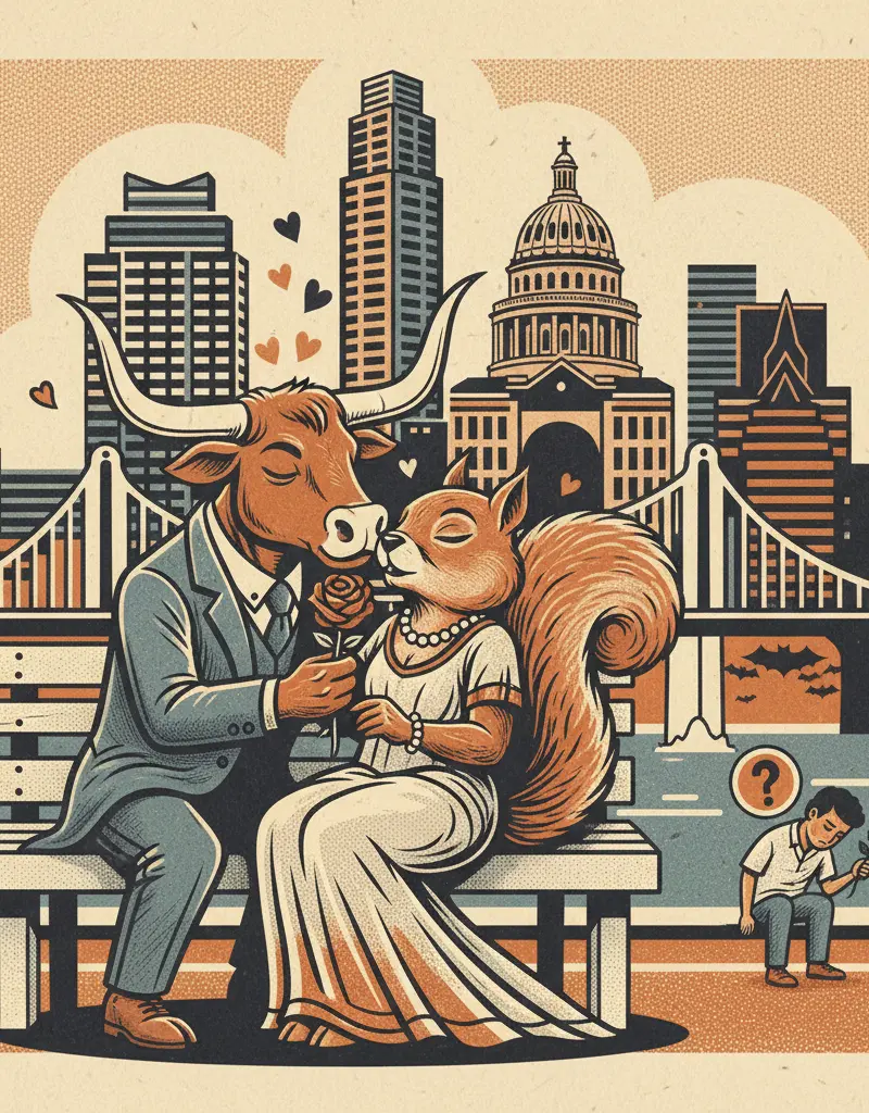 Editorial illustration: EVEN MASCOTS ARE MORE ROMANTIC THAN YOU