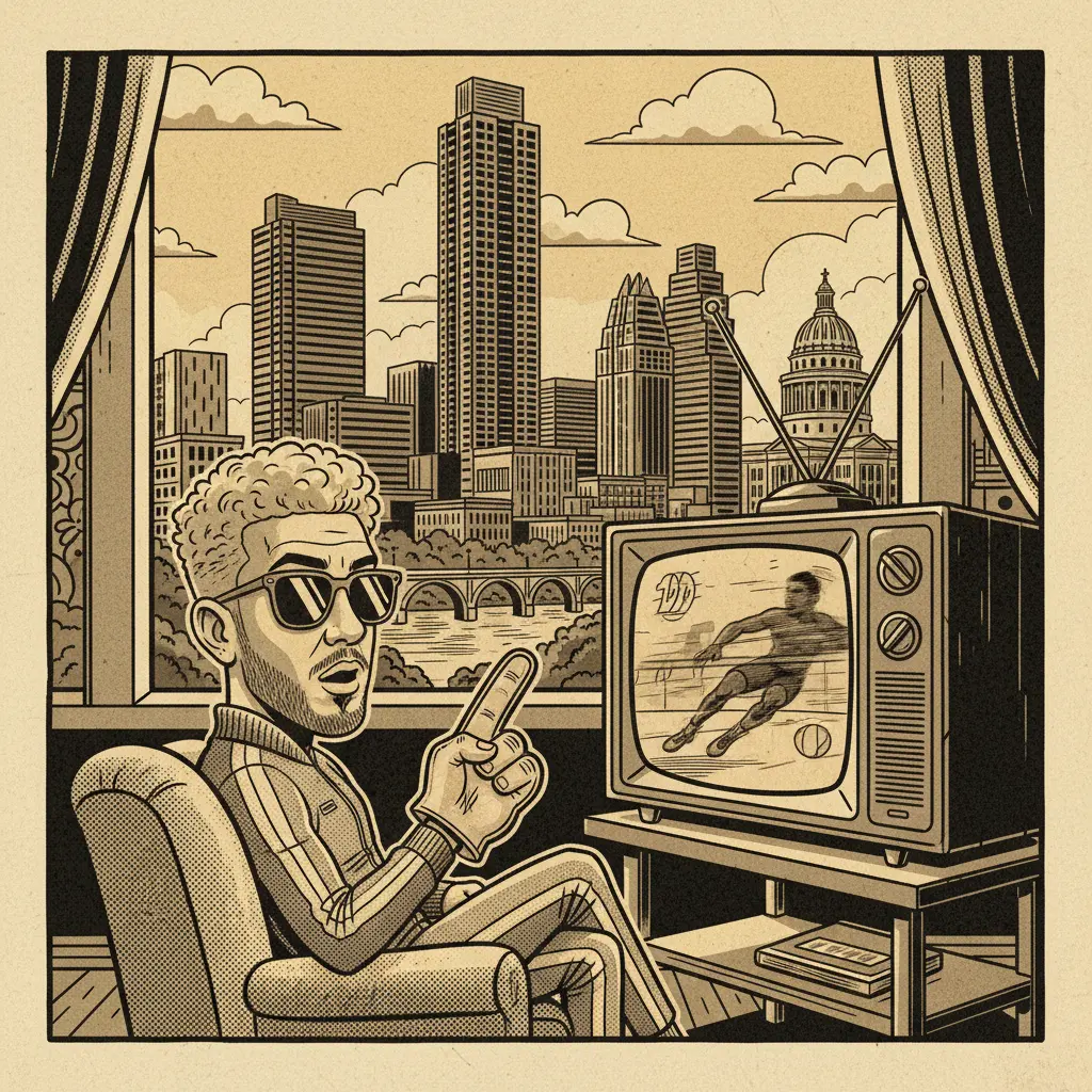 Editorial illustration: JAKE PAUL WATCHES A SPORT THAT ISN'T BOXING