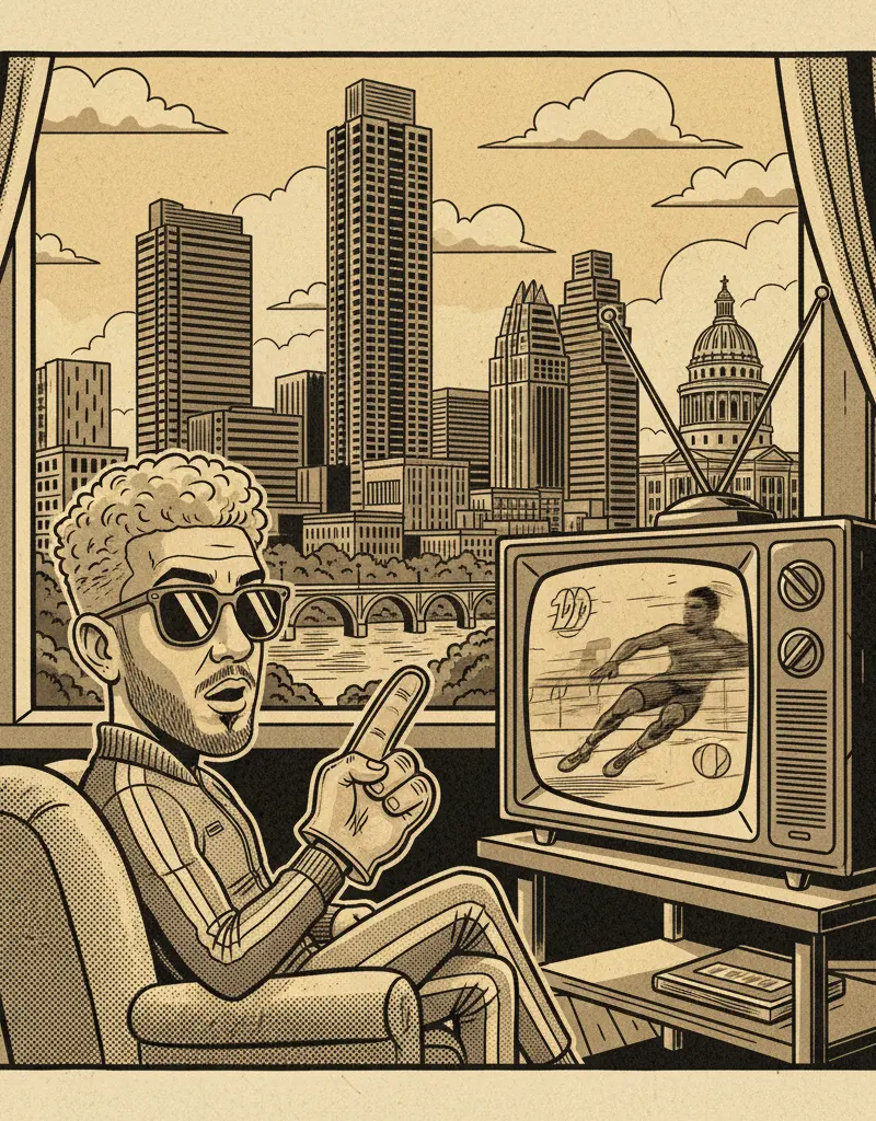 Editorial illustration: JAKE PAUL WATCHES A SPORT THAT ISN'T BOXING