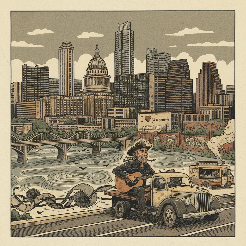 Editorial illustration: ACL TV OFFICIALLY RUNNING OUT OF AUSTIN TO HANG WITH WILLIE NELSON