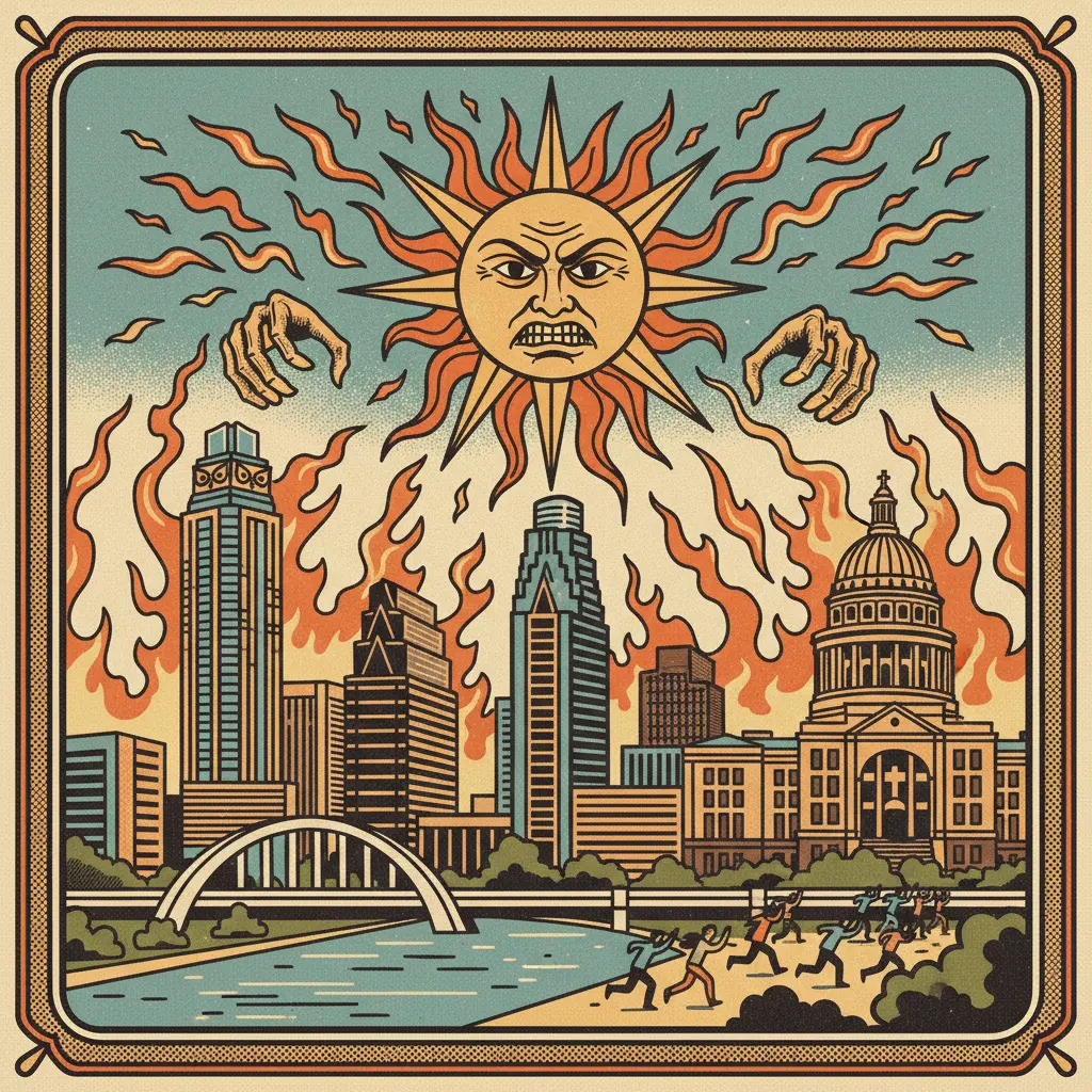 Editorial illustration: THE SUN IS TRYING TO KILL YOU (AGAIN)