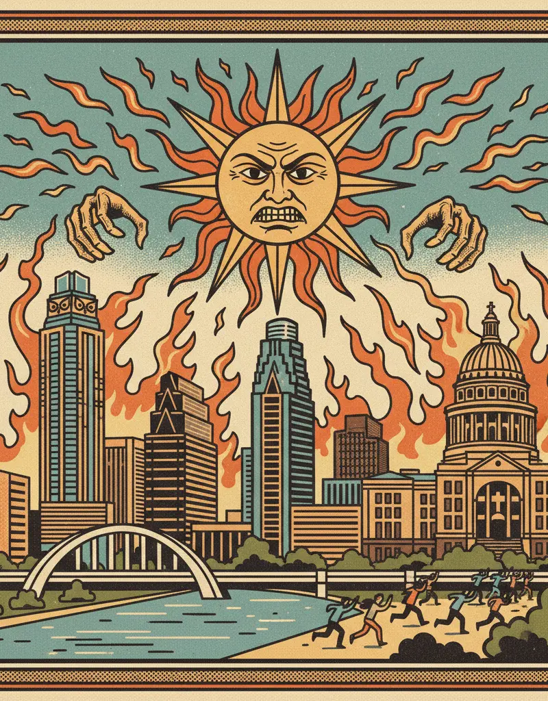 Editorial illustration: THE SUN IS TRYING TO KILL YOU (AGAIN)