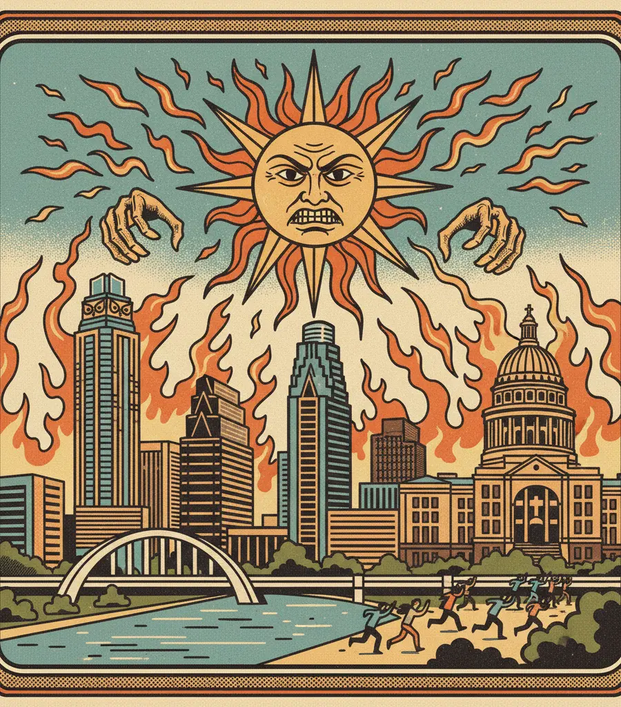 Editorial illustration: THE SUN IS TRYING TO KILL YOU (AGAIN)