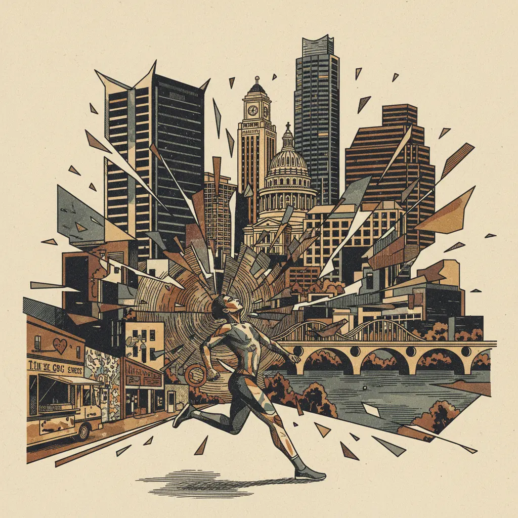 Editorial illustration: WATCH AN OLYMPIC DREAM FRACTURE IN REAL-TIME DUE TO GEOPOLITICAL CHAOS