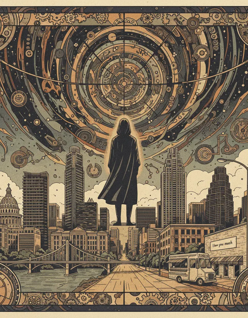 Editorial illustration: 75 YEARS TO CONTEMPLATE THE INFINITE VOID: A LIBERTY HILL MAN'S SENTENCE