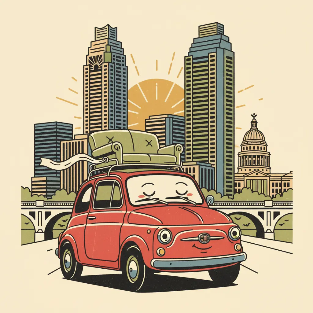 Editorial illustration: ITALIAN THERAPY IS NOW A RENTAL CAR
