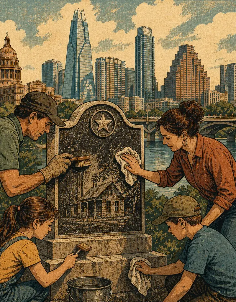 THE FAMILY WHO WIPES HISTORY'S GLASSES: AUSTIN FAMILY RESTORES HISTORICAL MARKERS ACROSS CENTRAL TEXAS