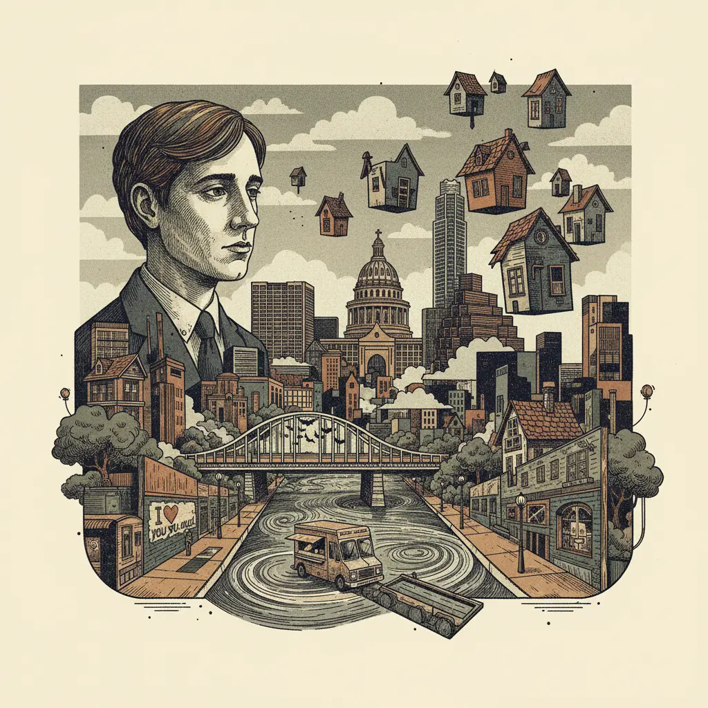 Editorial illustration: CONTEMPLATE YOUR MORTAL COIL WHILE LOOKING AT ART ABOUT HOUSES