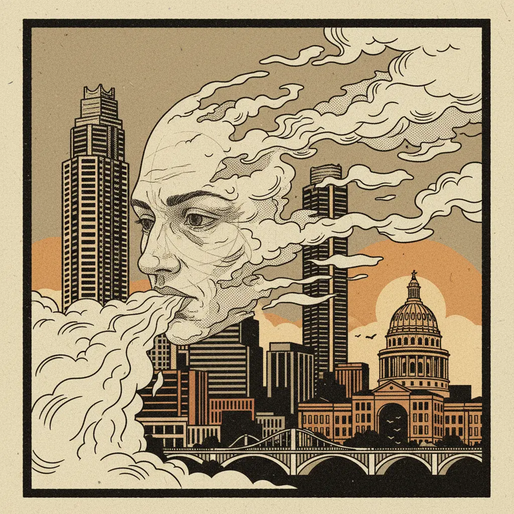 Editorial illustration: A FACE IN THE FOG: HOPE'S LAST SKETCH