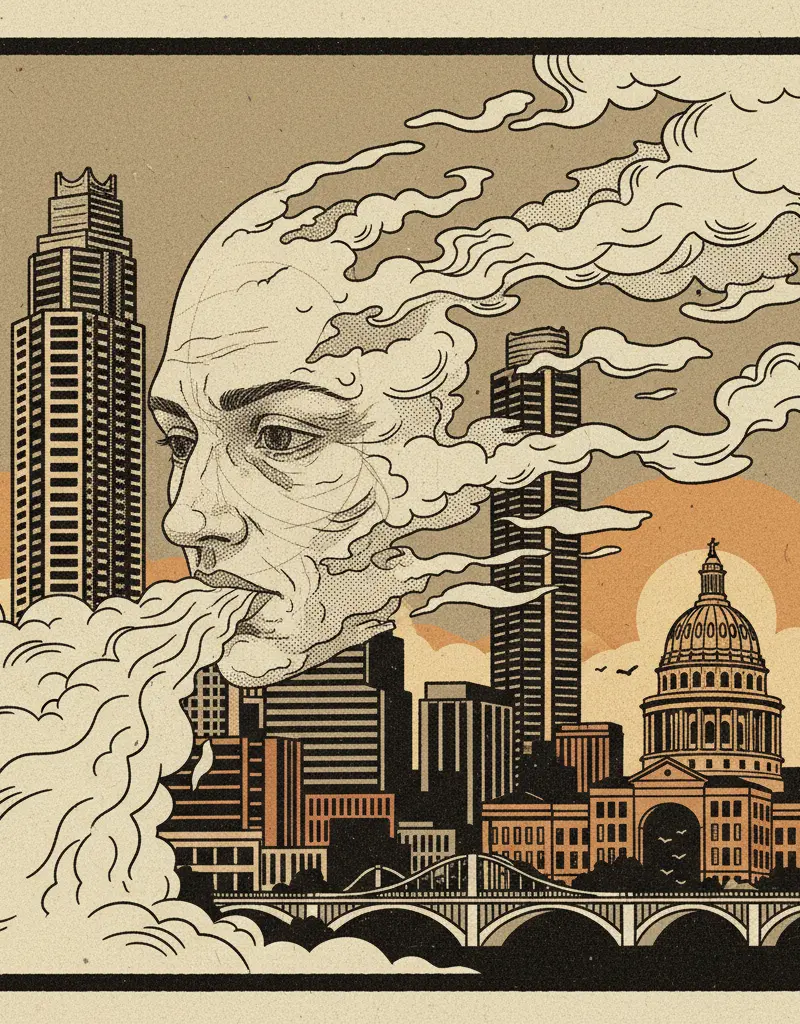 Editorial illustration: A FACE IN THE FOG: HOPE'S LAST SKETCH