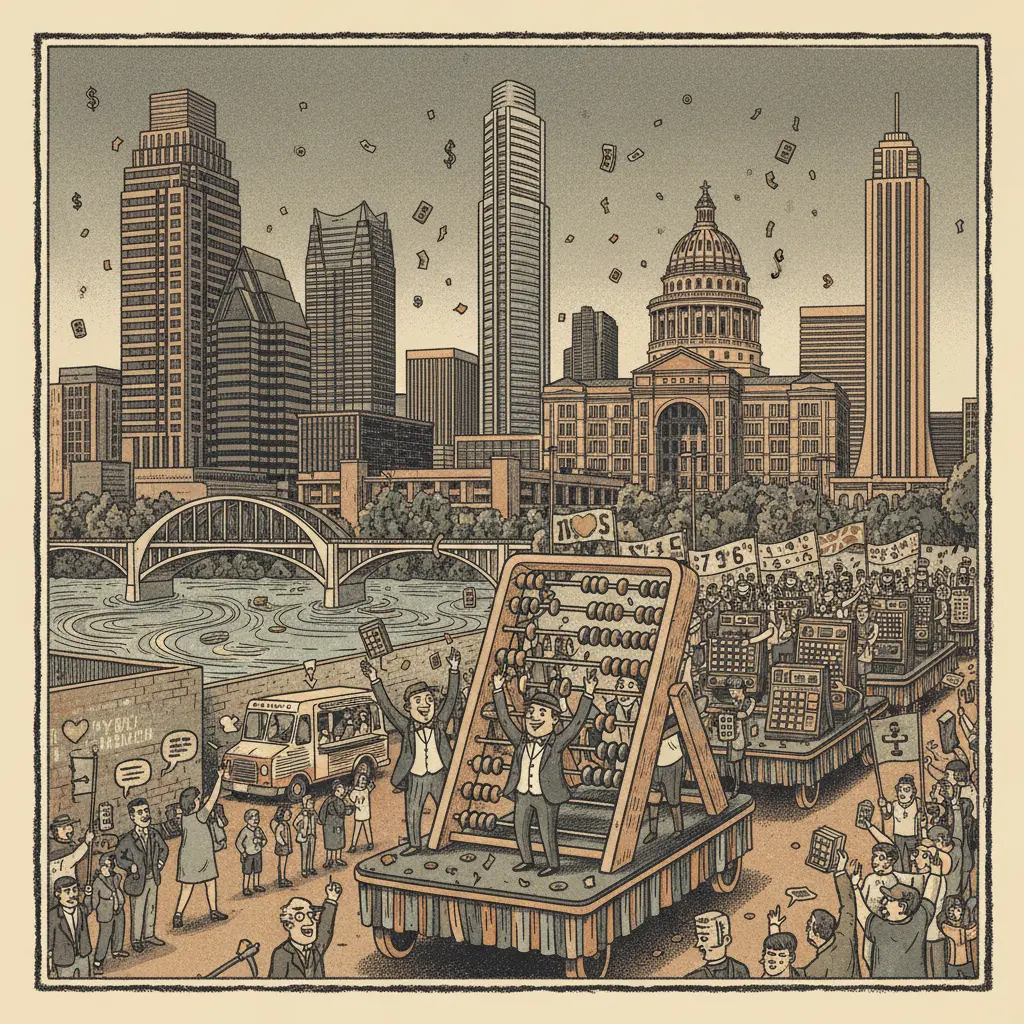 Editorial illustration: PREPARE FOR AUSTIN'S FIRST ANNUAL ACCOUNTANT APPRECIATION PARADE