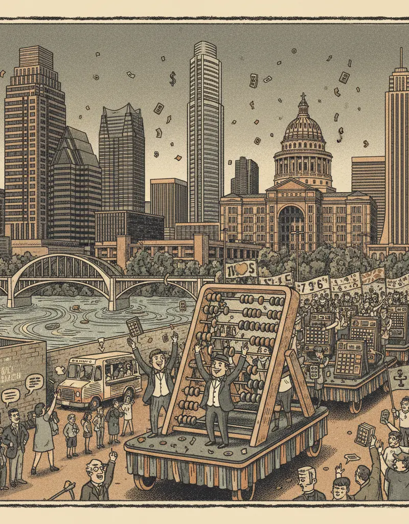 Editorial illustration: PREPARE FOR AUSTIN'S FIRST ANNUAL ACCOUNTANT APPRECIATION PARADE