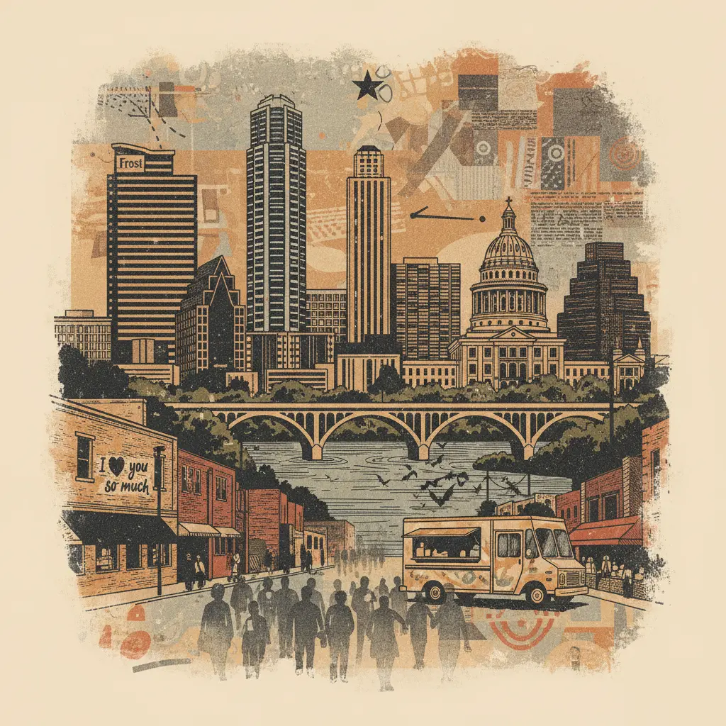 Editorial illustration: THE LAST TIME A DEMOCRAT WON STATE SENATE WAS BEFORE HALF OF AUSTIN WAS BORN