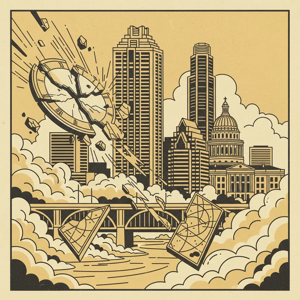 Editorial illustration: THE SKY IS FALLING, AGAIN