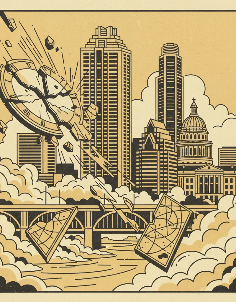 Editorial illustration: THE SKY IS FALLING, AGAIN