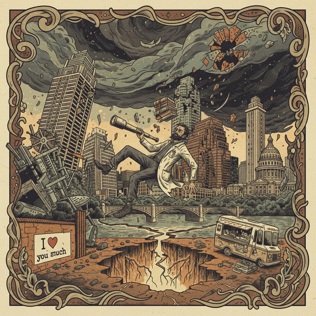 Editorial illustration: RESEARCHER'S ROCKY DAY SERVES AS A GENTLE REMINDER OF OUR IMPENDING DOOM