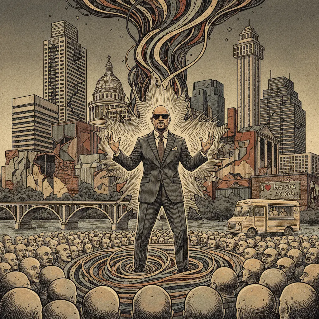Editorial illustration: PITBULL TO STAGE MASSIVE BALDNESS EVENT IN LONDON, PROVING EXISTENTIAL DREAD IS GLOBAL