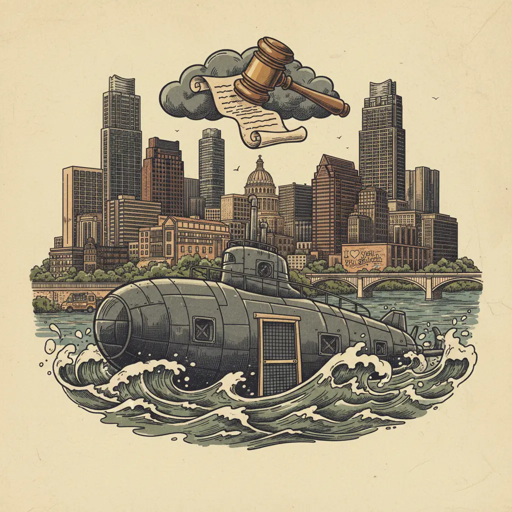 Editorial illustration: SUPREME COURT DECLARES TRUMP'S TARIFFS AS LEGAL AS A SCREEN DOOR ON A SUBMARINE