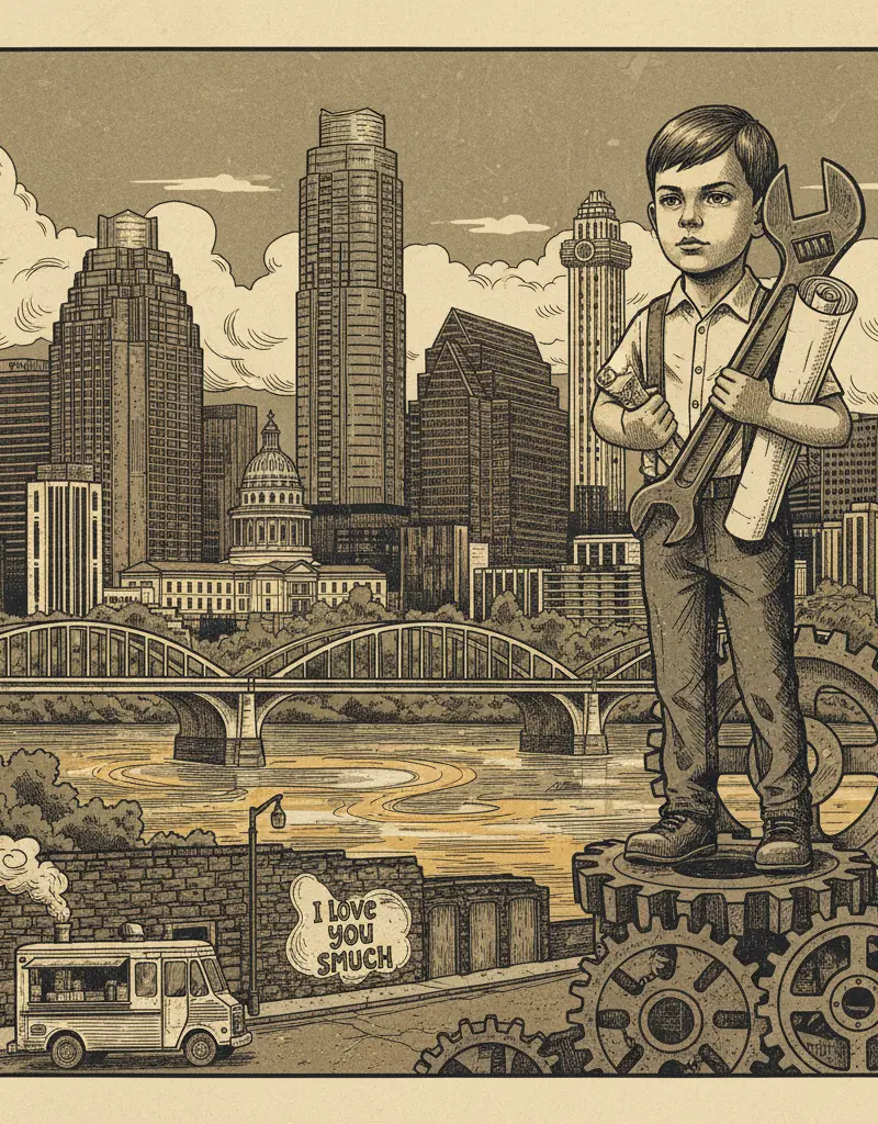 Editorial illustration: A 10-YEAR-OLD IS SOLVING PROBLEMS THAT CONGRESS ISN'T