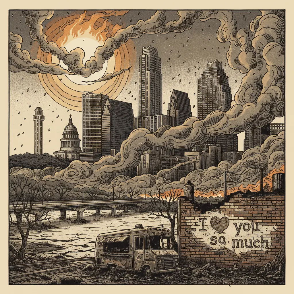 Editorial illustration: PREPARE FOR WILDFIRE APOCALYPSE (AGAIN)