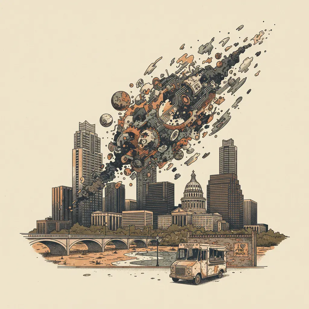 Editorial illustration: 2026: THE YEAR THE UNIVERSE OFFICIALLY RUNS OUT OF IDEAS